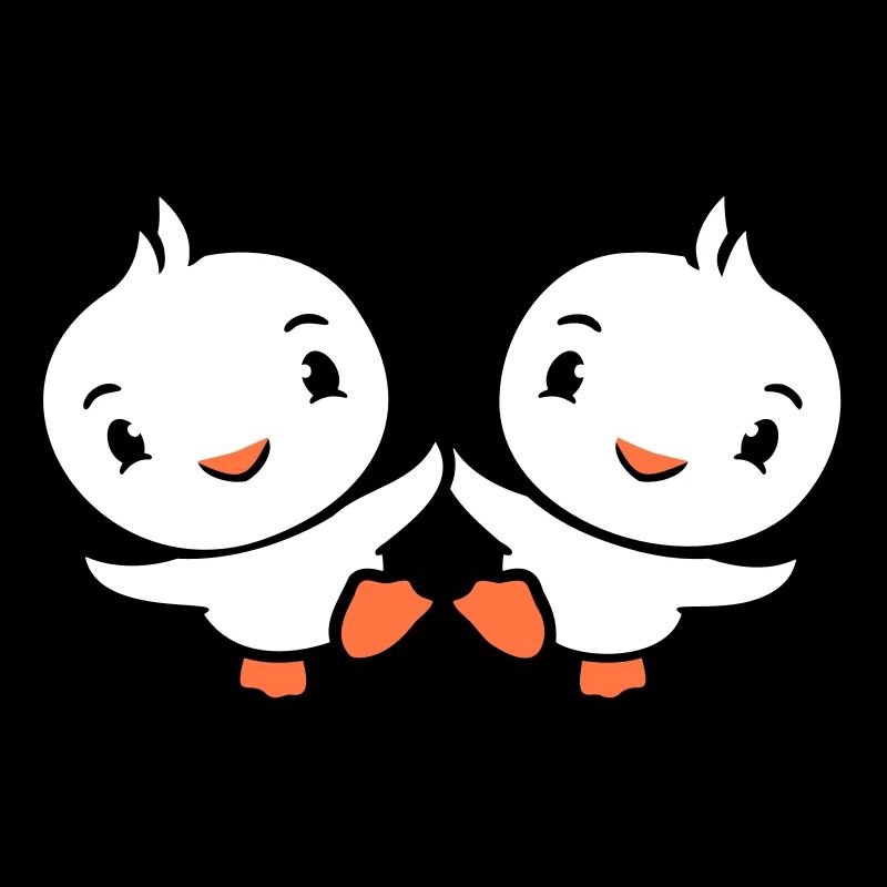 2 Canards Amis Heureux Mignon Mignon Amical
