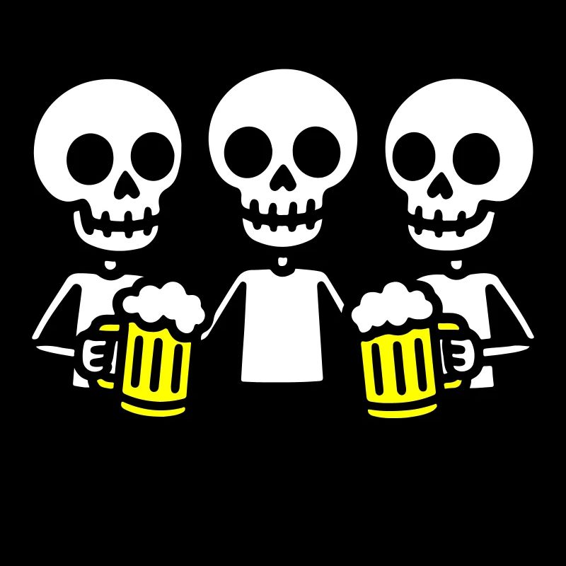 Skelett Bier Saufen Team