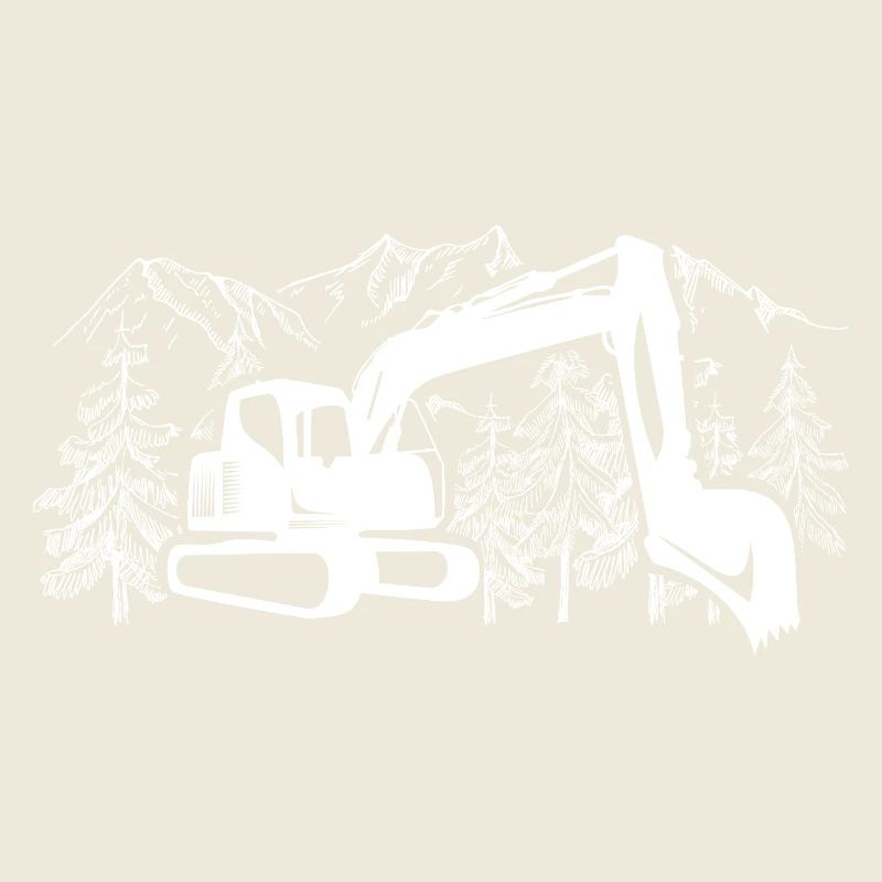 Excavator Silhouette Construction Equipment Operator Work