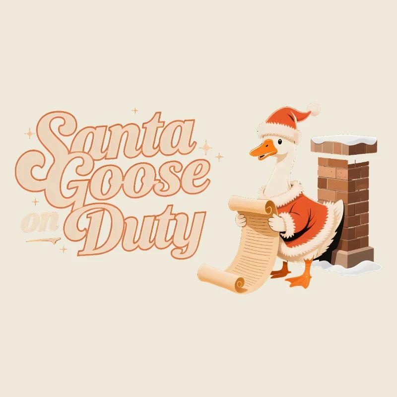 Santa Goose On Duty Christmas Gift
