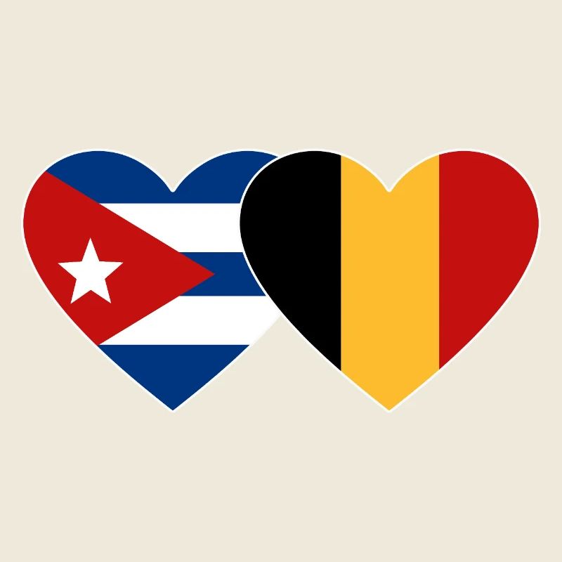 Cœur du drapeau de Cuba Belgique