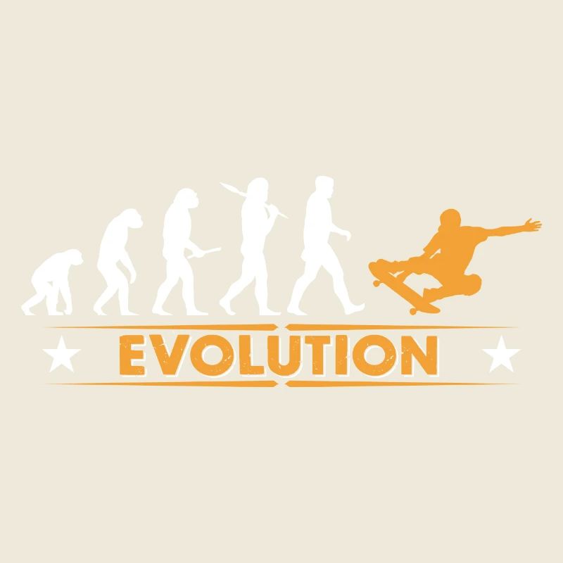 Skateboard Evolution - orange/weiss