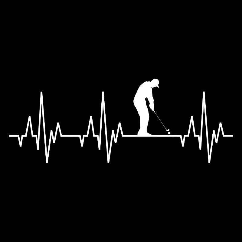 Parcours de golf Heartbeat ECG Golf Golfer Golfer
