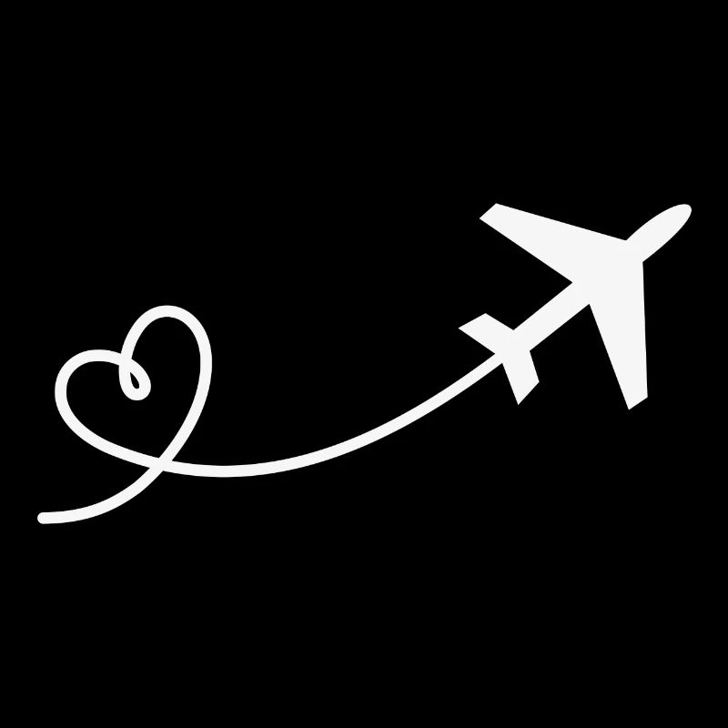 Airplane flyer with heart in white