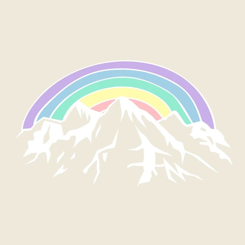 Regenbogen und Berge