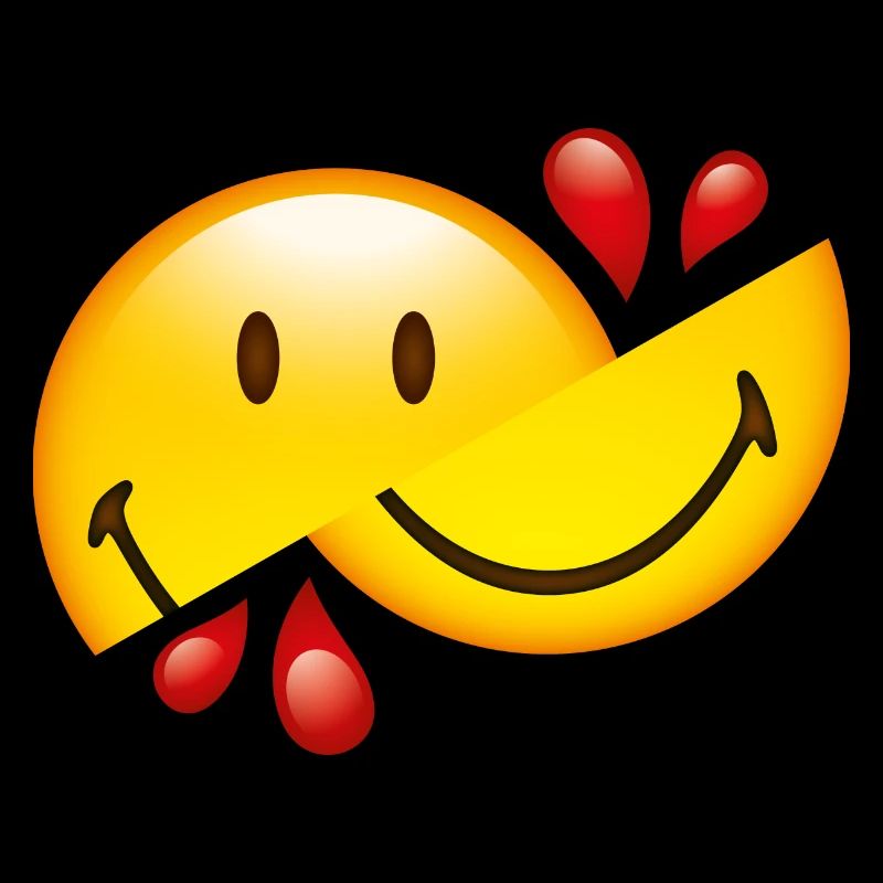 Smiley Glossy Cut in Half