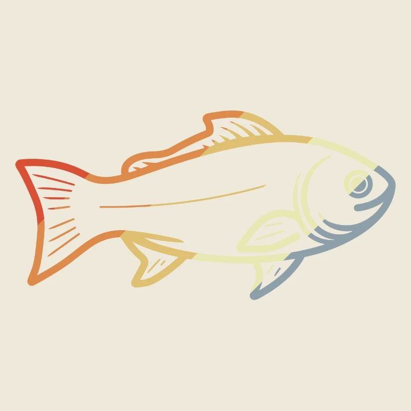 Dessin de poisson vintage