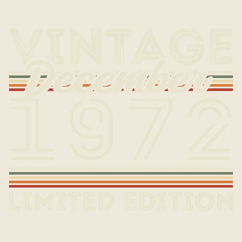 Vintage Décembre 1972 - 53e Anniversaire Décember