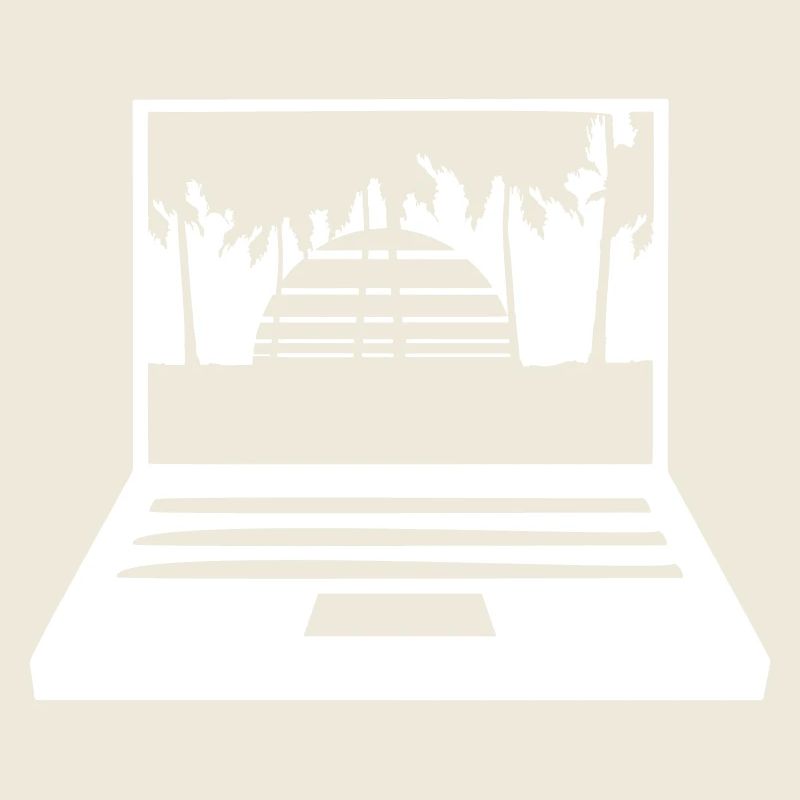 Laptop Computer Screen Palm Trees PC Strip Nerd