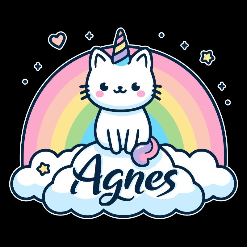 Agnès Nom Prénom Licorne Chat