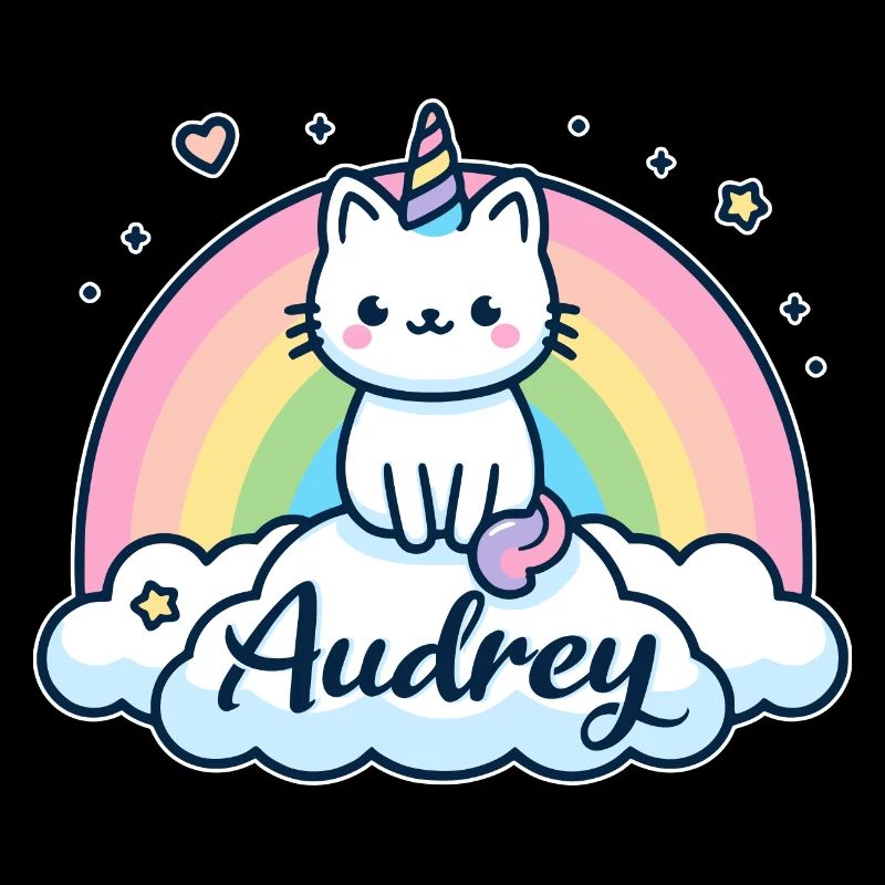 Audrey Nom Prénom Licorne Chat