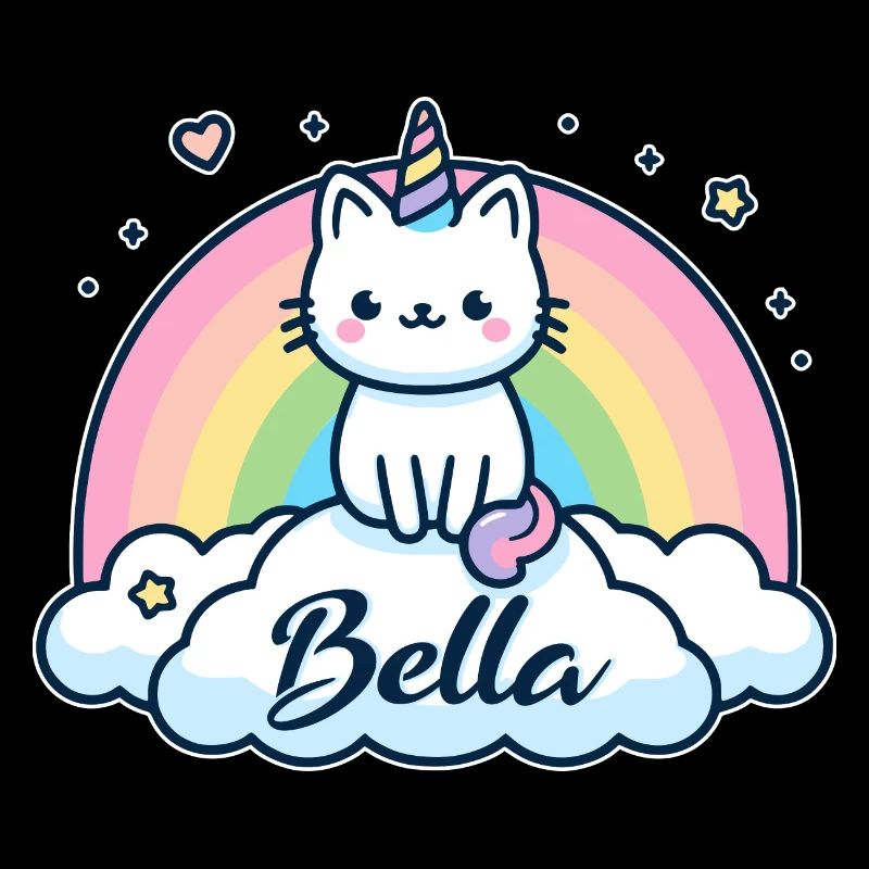 Bella Nom Prénom Licorne Chat