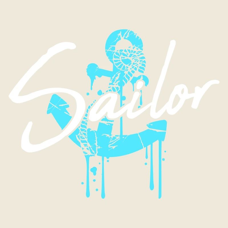 Sailor Anchor Graffiti Drop Sailing Text Saying