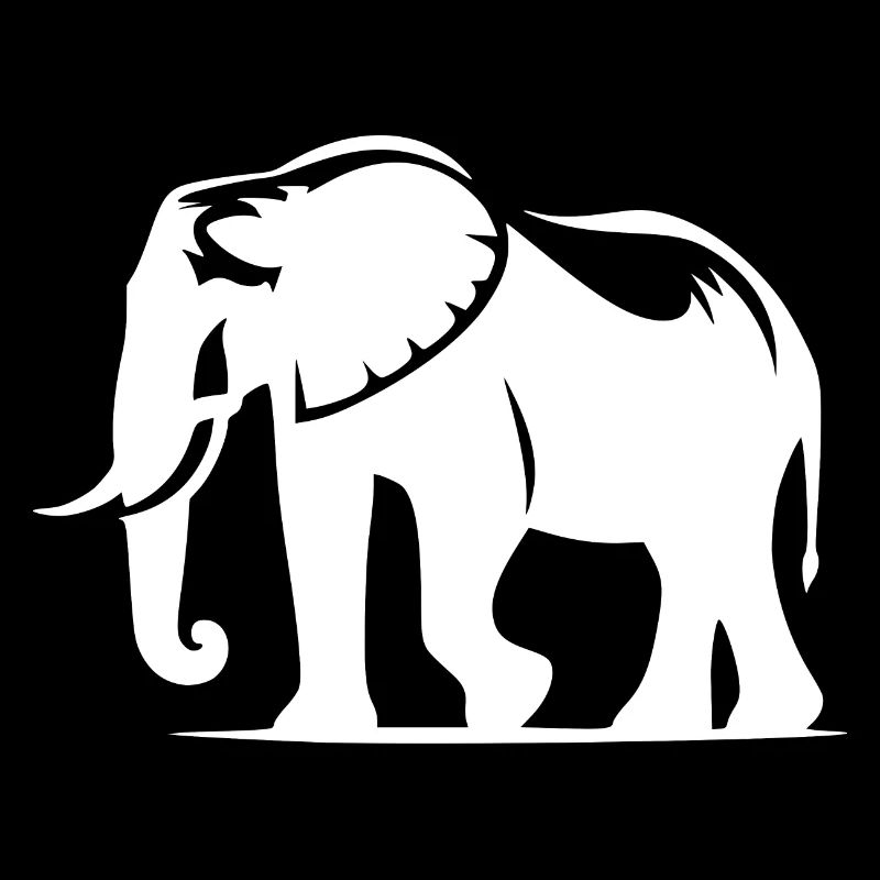 Grande silhouette d’éléphant avec défenses