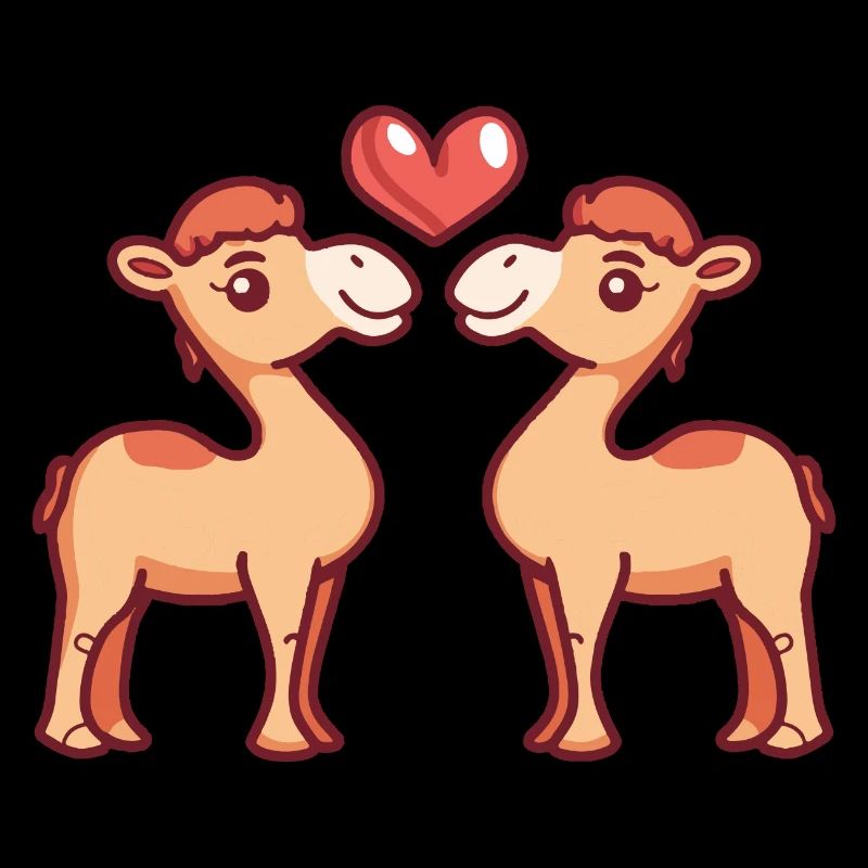 Couple de chameaux Amour Saint-Valentin