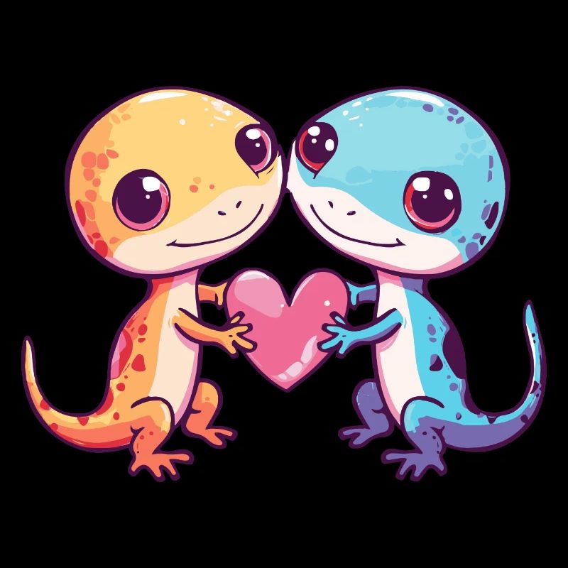 Echse Gecko Eidechse Paar Liebe Valentinstag