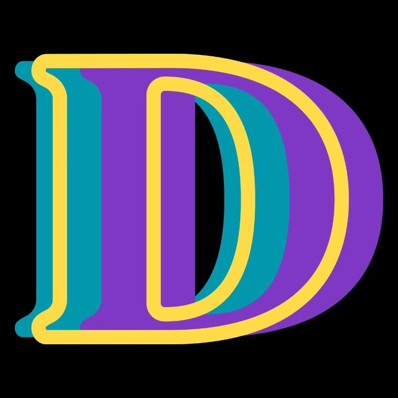 Mehrfarbiger Buchstabe d – originelle Geschenkidee