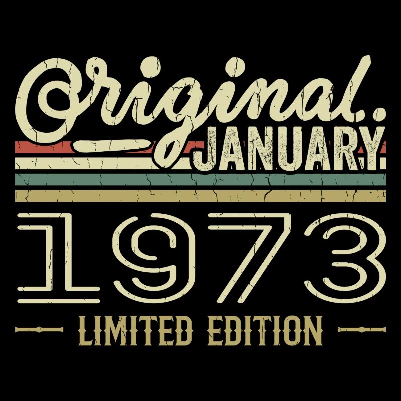 Janvier 1973 anniversaire Janvier 1973 cadeau 1973