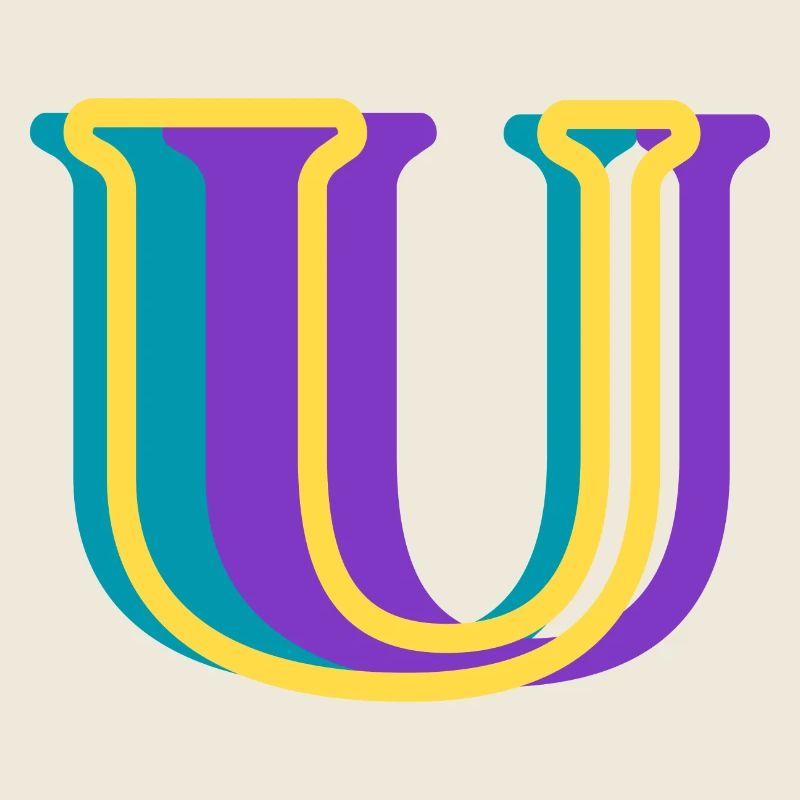 Lettre u multicolore