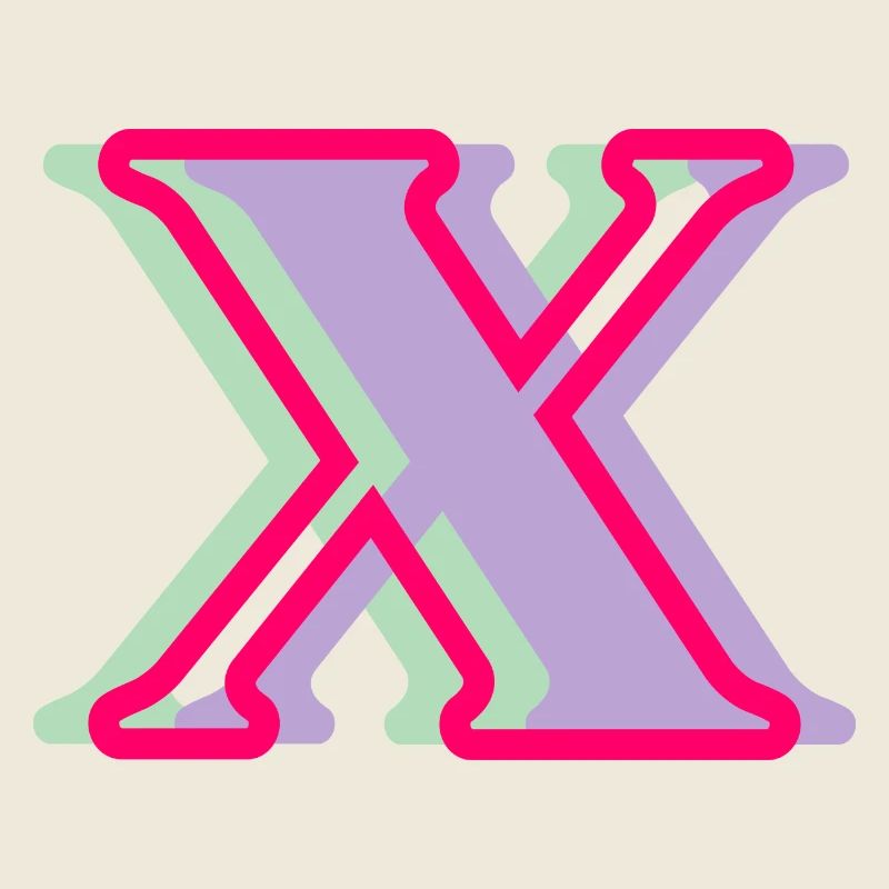 Lettre x multicolore