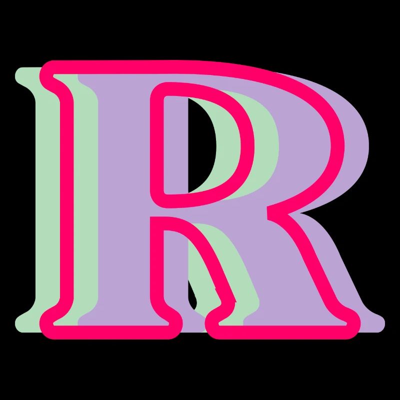Mehrfarbiger Buchstabe r