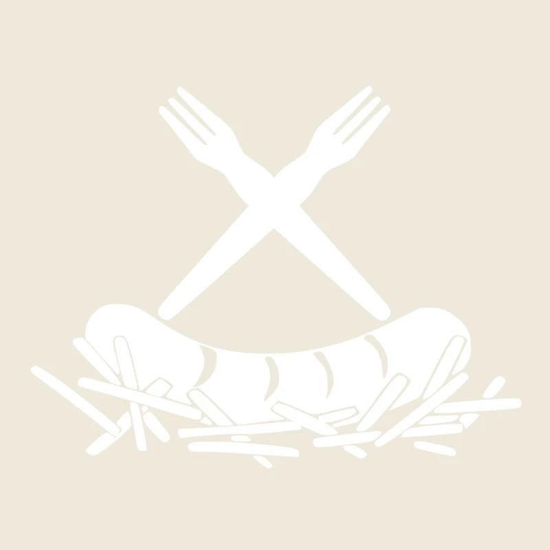 Pommes Currywurst Pommesgabeln Logo