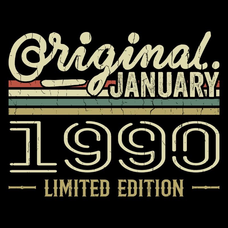 Janvier 1990 anniversaire Janvier 1990 cadeau 1990