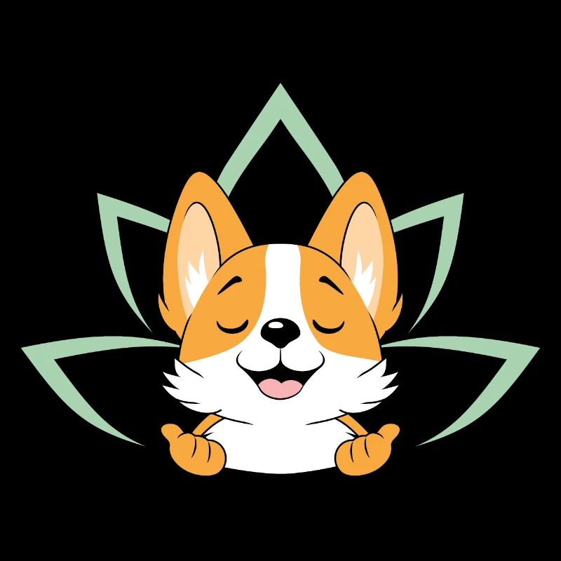 Méditer mignon chien Corgi