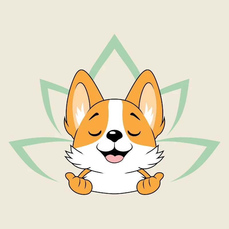 Meditierender süßer Corgi-Hund