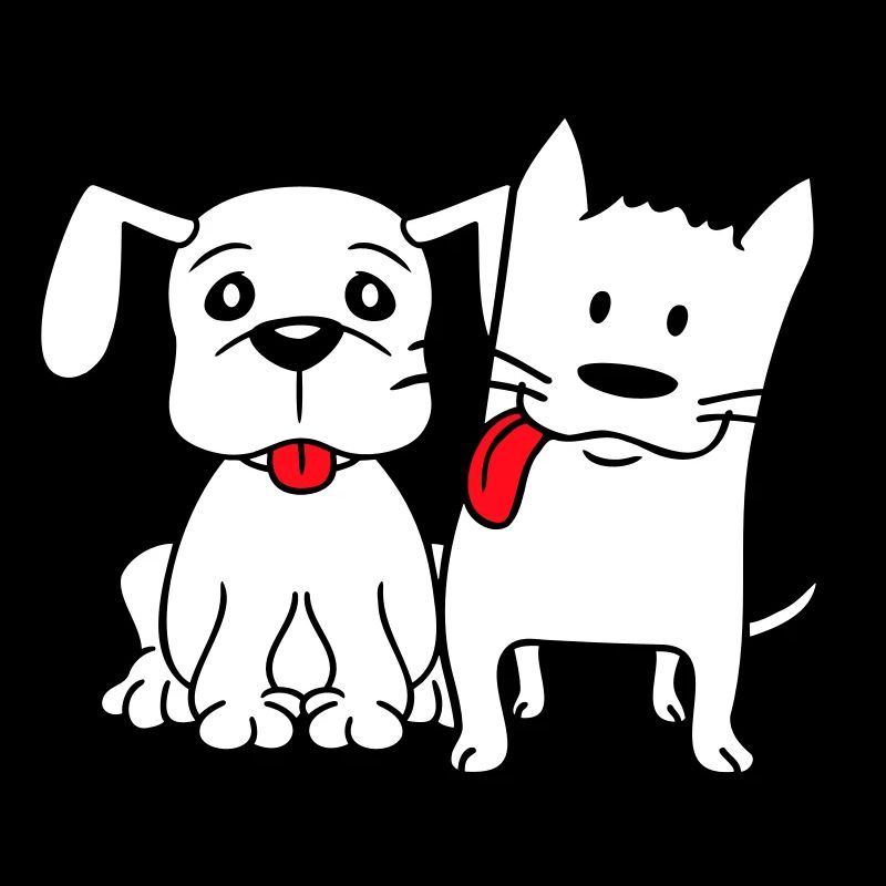Chien Chat Deux Amis Équipe Chaton 2 Duo Équipage