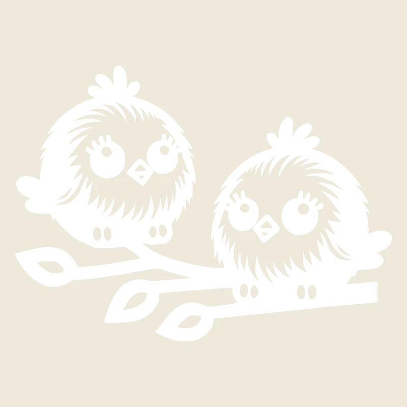 Deux petits oiseaux mignons dans le style dessin animé