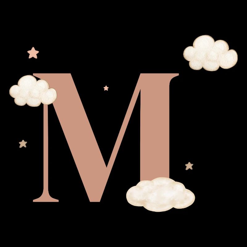 Letter m clouds stars