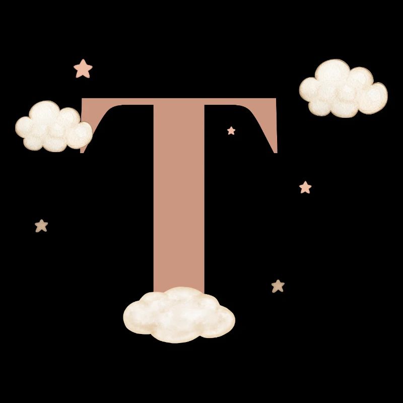 Letter t clouds stars