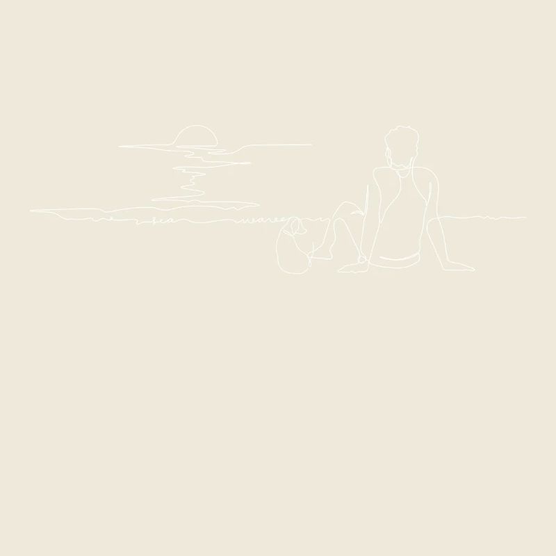 Coucher de soleil Plage Line Art Coucher de soleil Plage