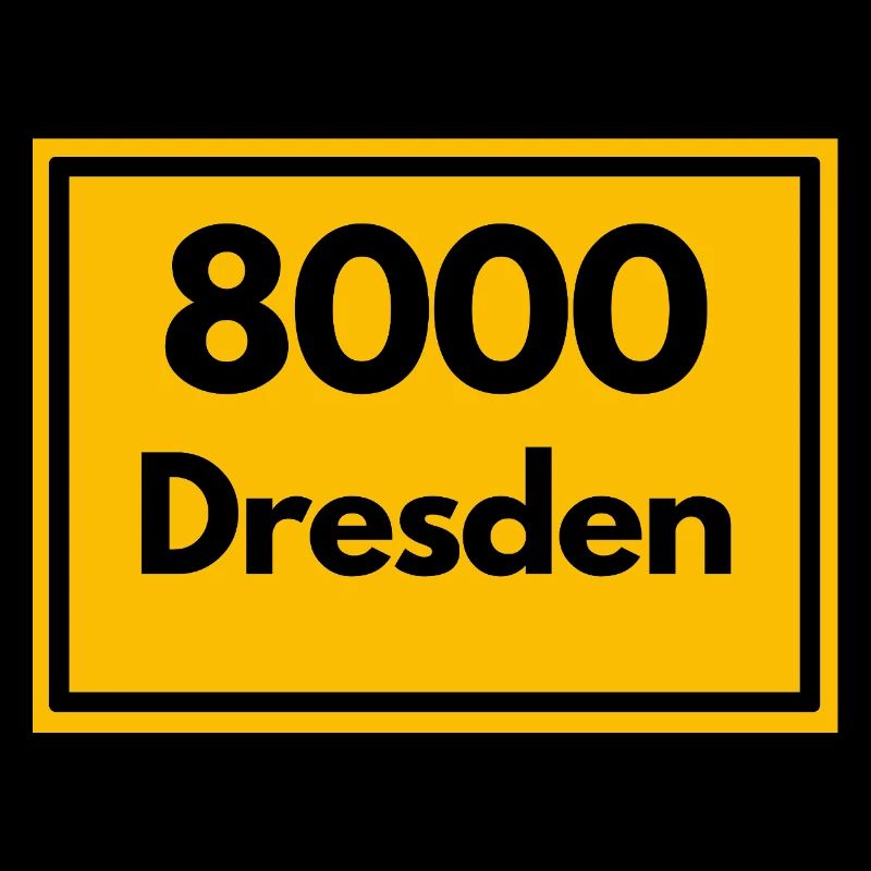 Place sign - then Retro urban Zip Code 8000 Dresden