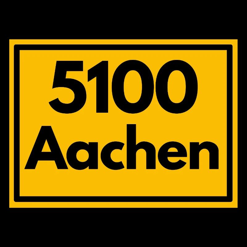 Town sign - then retro old zip code 5100 AACHEN