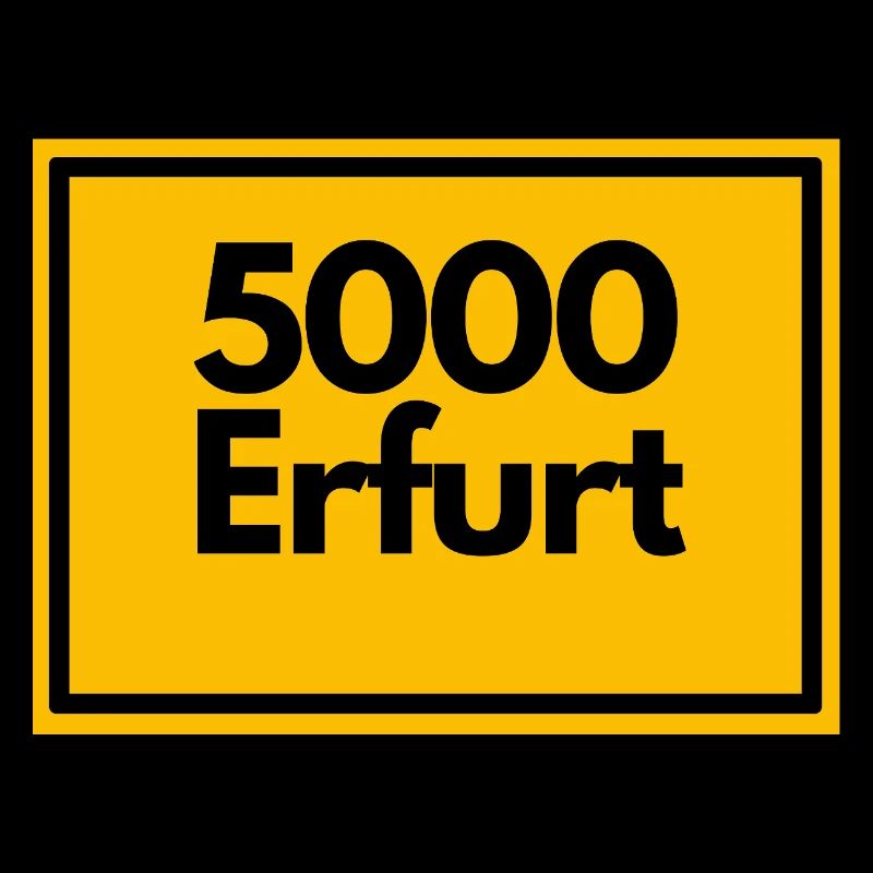 Town sign - then retro old zip code 5000 ERFURT
