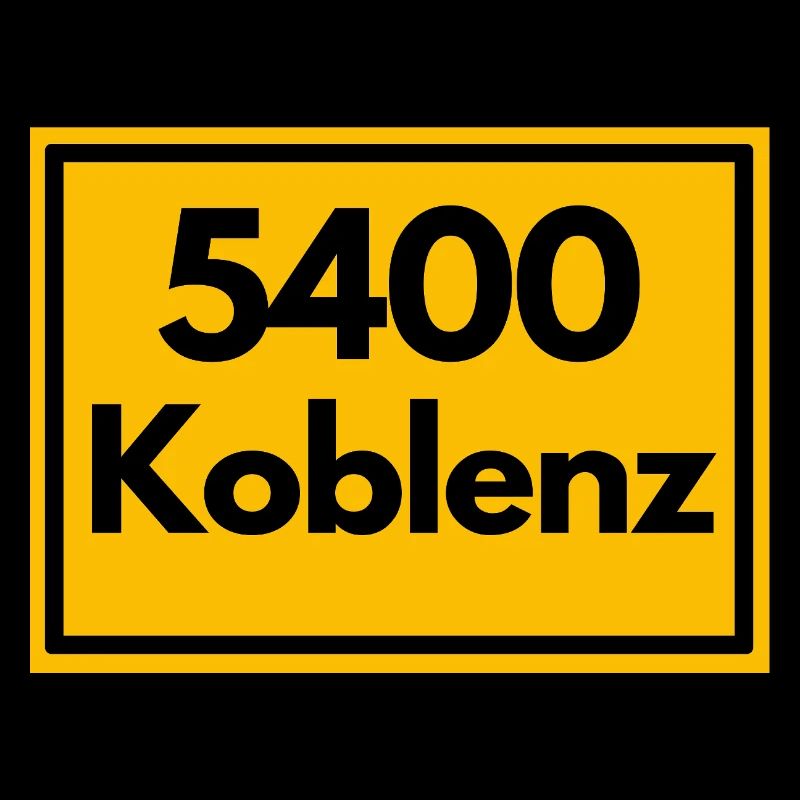 Place sign - then retro old zip code 5400 Koblenz