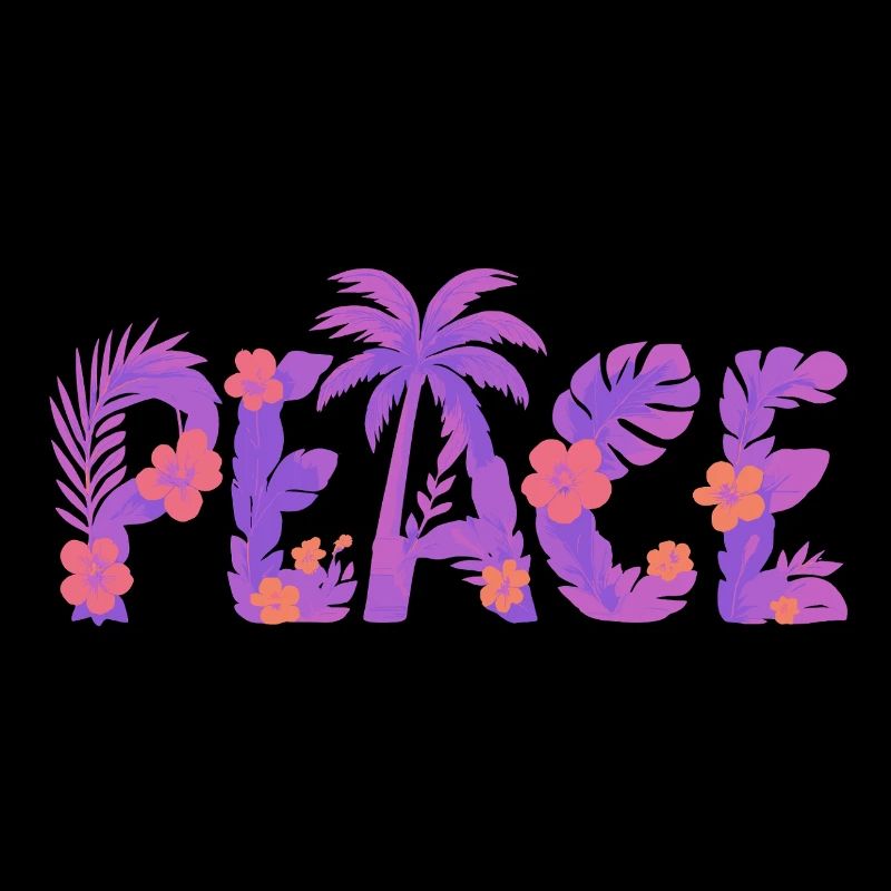 Paix tropicale dans un style de fleur violette