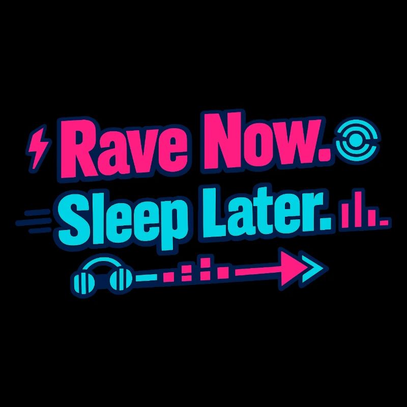 Rave maintenant, dormir plus tard Flech néon