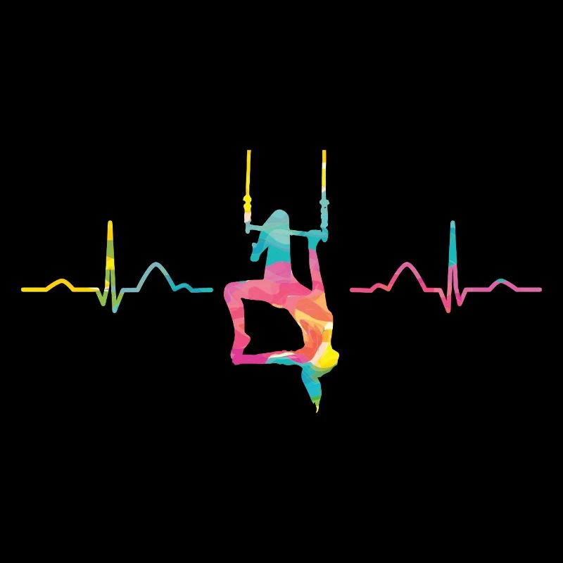 Aerialist Hearbeat ECG Cloud Swing Trapezoid