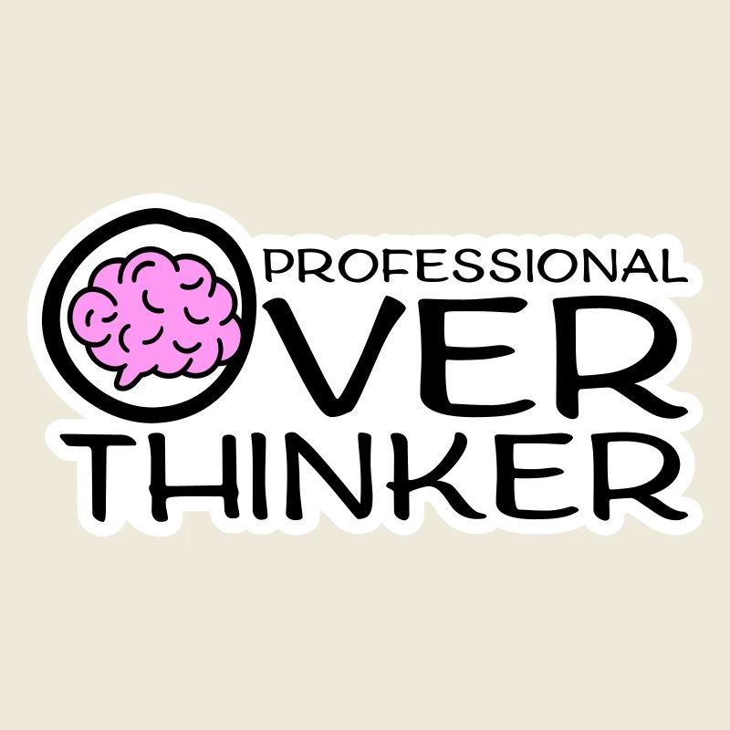 Professional Overthinker Funny Brooding Anxiety Logo