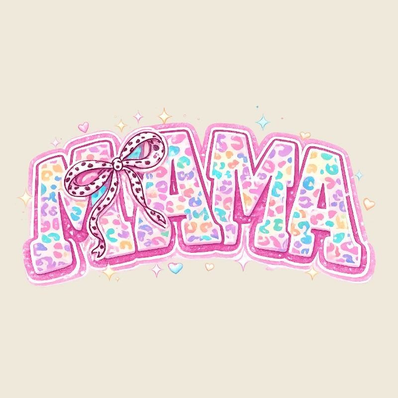 Mama Pastel Leopard – Groovy Varsity Style and Bow