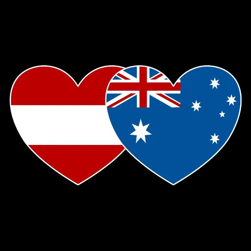 Autriche Australie Drapeau Coeur