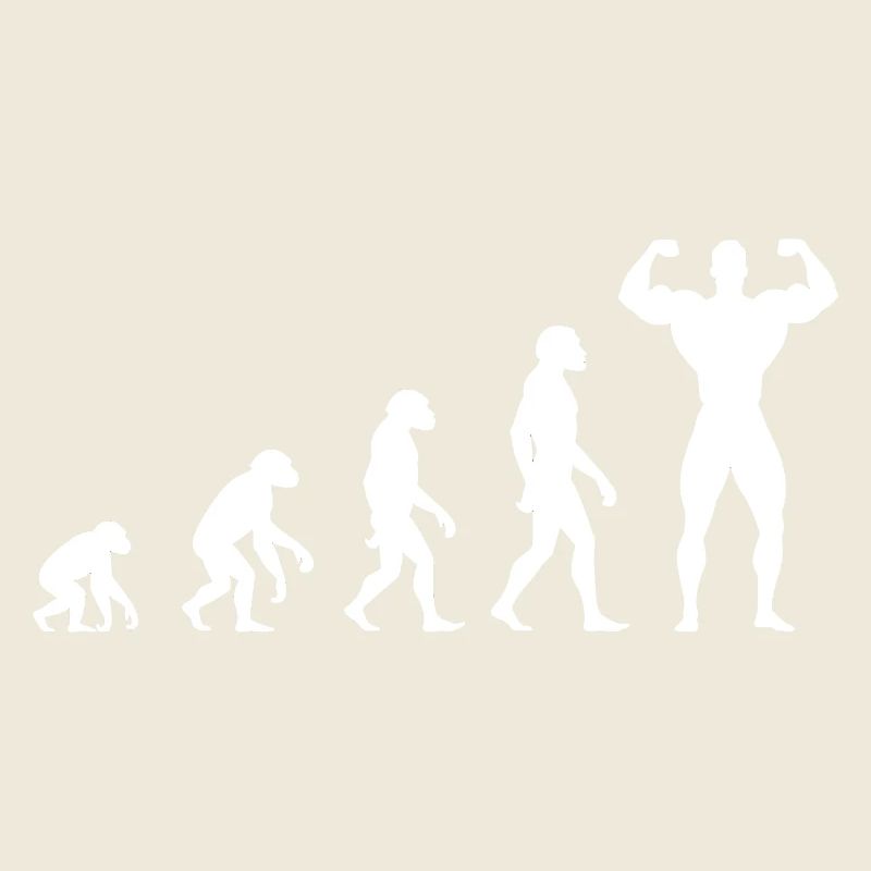 Evolution from prehistoric man to muscleman
