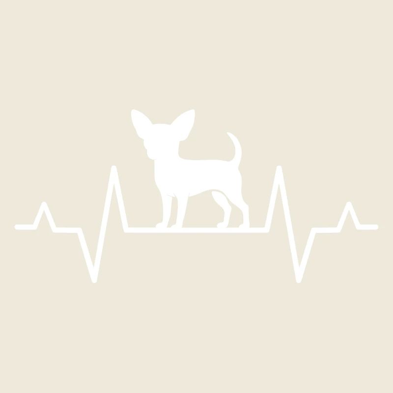 Geschenkidee Chihuahua Herzschlag Silhouette