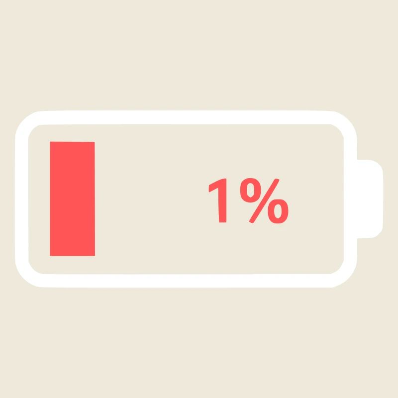 Empty Battery 1% Icon