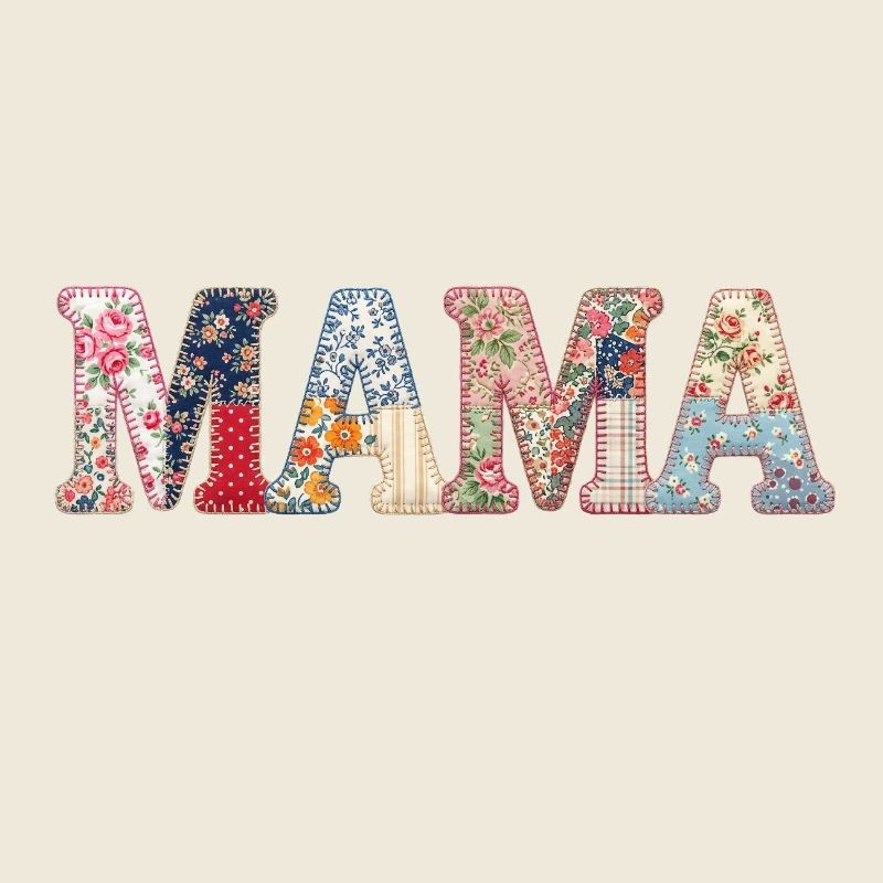 Mama Patchwork Blumen Vintage Muttertag Design