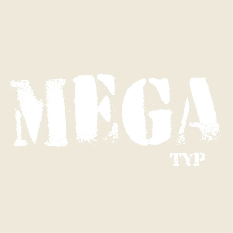 Mega Typ Grunge Schriftzug ego