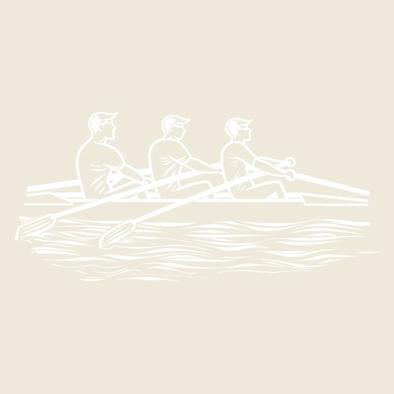 Rudermannschaft Line Art